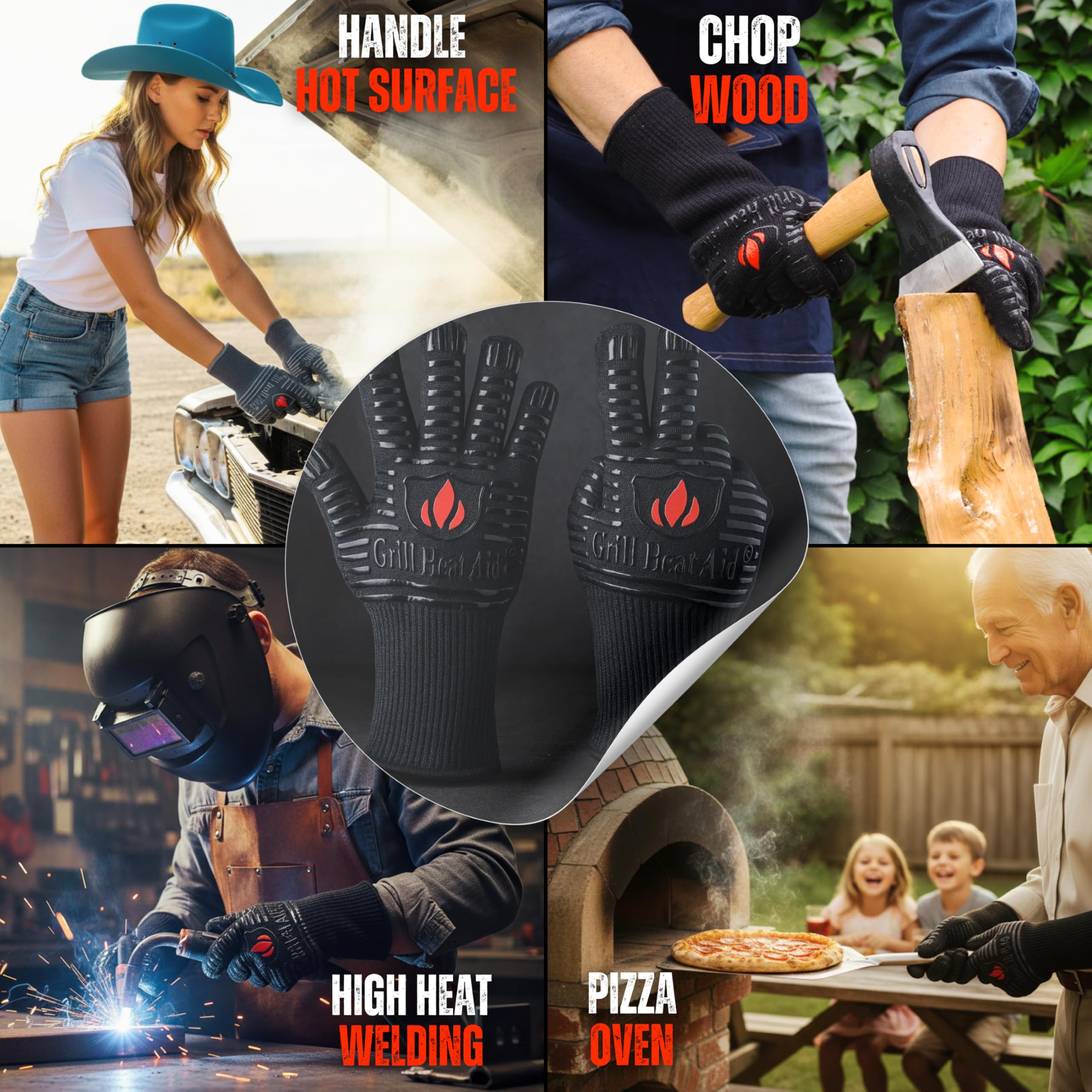 Amazon.com : GRILL HEAT AID Extreme Heat Resistant BBQ Gloves